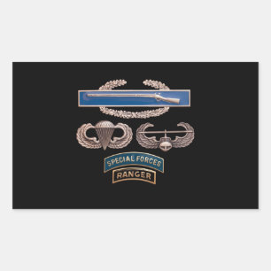 CIB Airborne Air Assault SF Ranger Rechthoekige Sticker