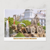 Cibeles Fontein Madrid Spanje Modern Briefkaart (Voorkant)