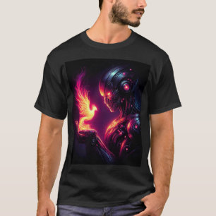 Ciber Futuristische Robot Phoenix Vuur Geest T-shirt