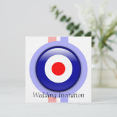 Cible 3d Mod sur les invitations aux lignes bleues (Debout devant)