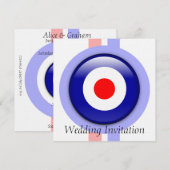 Cible 3d Mod sur les invitations aux lignes bleues (Devant / Derrière)