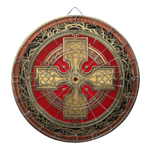 Cible De Fléchettes [200] Ancienne Croix du noeud d'or sacré celtique