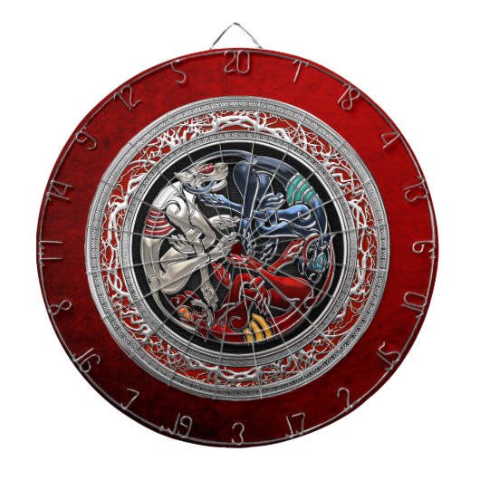 Cible De Fléchettes [200] Celtic Treasures - Three dogs on Silver (Devant)
