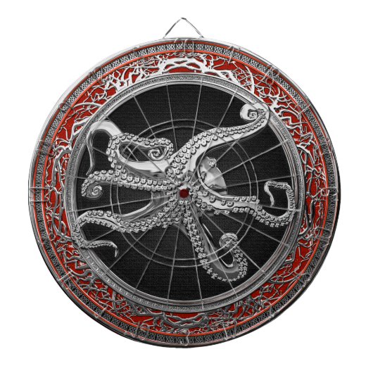 Cible De Fléchettes [200] Octopus d'argent sacré en posture défensive (Devant)