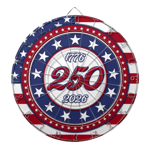 Cible De Fléchettes 250e anniversaire d'Amérique avec le drapeau des É (Devant)