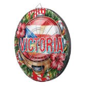 Cible De Fléchettes 2D Retro Colorful Lettering Puerto Rican (Devant droit)