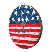 Cible De Fléchettes 4 juillet jour de l'indépendance ajouter nom texte (Devant droit)