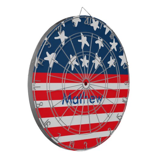 Cible De Fléchettes 4 juillet jour de l'indépendance ajouter nom texte (Devant gauche)