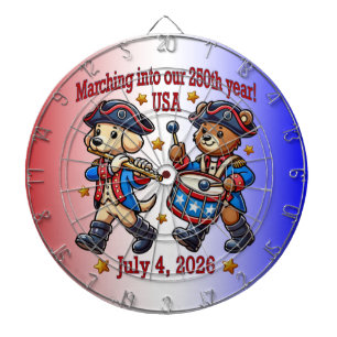 Cible De Fléchettes 4 juillet USA 250e anniversaire Semiquincentenaire