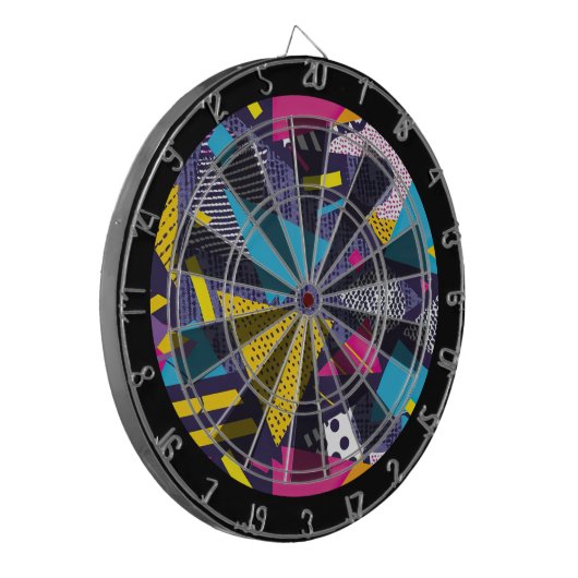 Cible De Fléchettes 80s Retro Colorful Texture  (Devant gauche)