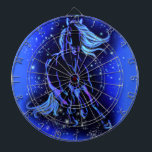 Cible de flechettes à cheval<br><div class="desc">Tableaux de fléchettes avec Cheval Bleu Néon Courir Au Lune Starry Night Magic Animal Dessin Dartboard - Choisissez / Ajouter Votre Texte / Couleur unique - Faites votre cadeau spécial - Redimensionnez et déplacez ou retirez et ajoutez des éléments / image avec outil de personnalisation! - Dessin et design par...</div>