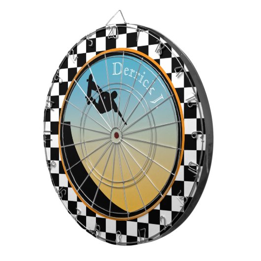 Cible De Fléchettes À damiers de ski (Devant droit)