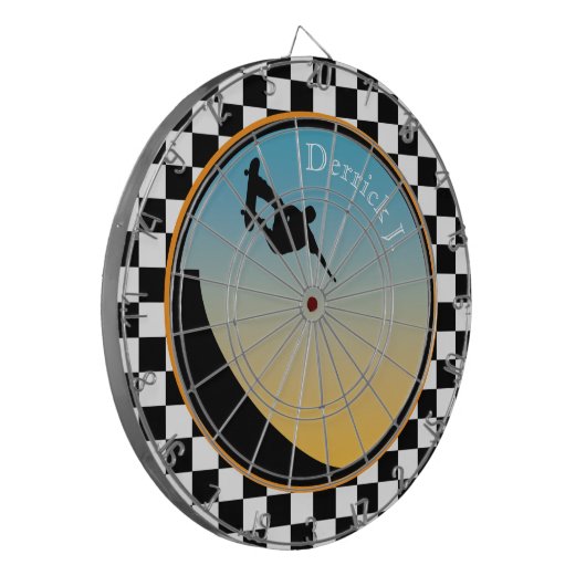 Cible De Fléchettes À damiers de ski (Devant gauche)