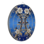 Cible de fléchettes à embellissement floral bleu b (Devant gauche)