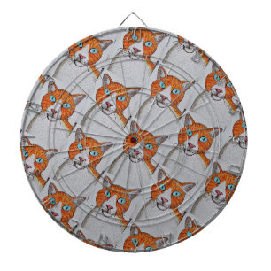 Cible de fléchettes à motif de chat