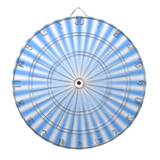 Cible de fléchettes à rayons bleu clair et blanc (Devant)