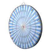 Cible de fléchettes à rayons bleu clair et blanc (Devant droit)