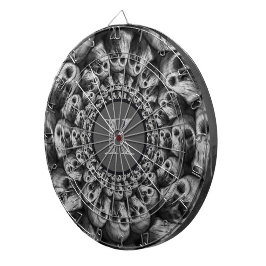 Cible De Fléchettes Abrégé sur éffrayant crânes de monogramme noir et (Devant droit)
