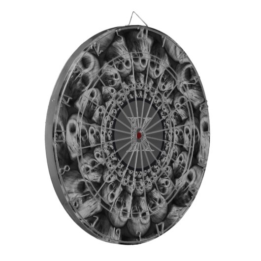 Cible De Fléchettes Abrégé sur éffrayant crânes de monogramme noir et (Devant gauche)