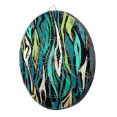 Cible De Fléchettes Abstract black turquoise (Devant droit)