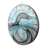 Cible De Fléchettes Abstrait Art Fractal Moderne Gris Anthracite Bleu (Devant droit)