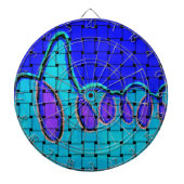 Cible De Fléchettes Abstrait bleu français avec texture tissée (Devant)