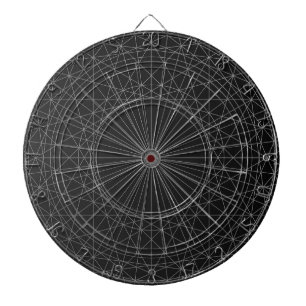 Cible De Fléchettes Abstrait cercle d'art géométrique noir cadeau créa