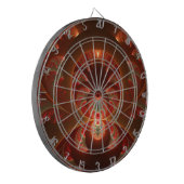 Cible De Fléchettes Abstrait lumineux rouge orange moderne Fractal (Devant gauche)