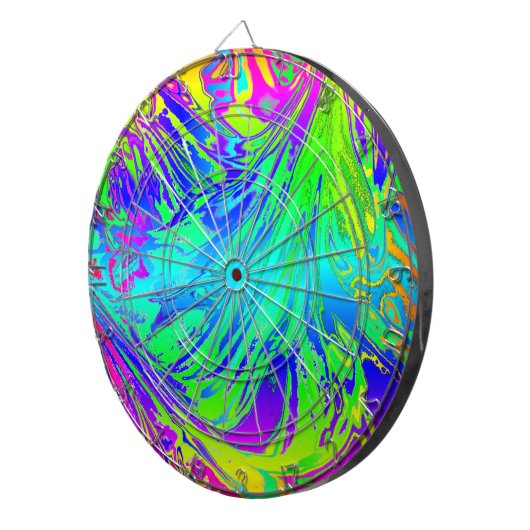 Cible De Fléchettes Abstrait Splashing Rainbow Liquid (Devant droit)