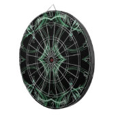 Cible de flechettes Abstraite noire et Turquoise v (Devant droit)