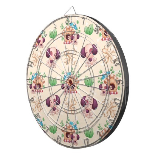 Cible De Fléchettes Adorable Motif de chien (Devant droit)