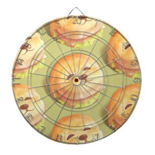 Cible De Fléchettes Adorable Motif de hamburger visage chien