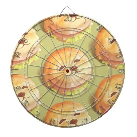 Cible De Fléchettes Adorable Motif de hamburger visage chien (Devant)