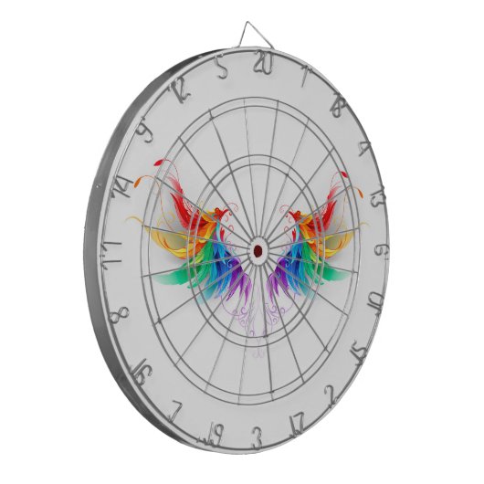 Cible De Fléchettes Ailes fluffy arc-en-ciel (Devant gauche)