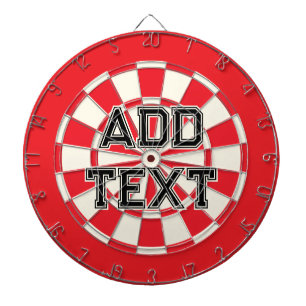 Cible De Fléchettes Ajouter un texte personnalisé Noir Rouge Blanc Rét
