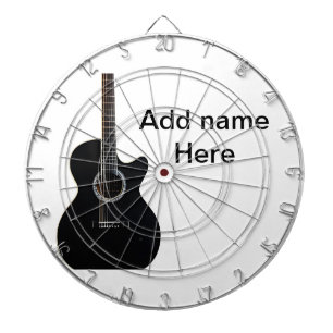 Cible De Fléchettes Ajoutez votre nom texte marron guitare acoustique
