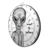 Cible De Fléchettes Alien gris, je veux croire (Devant droit)