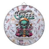 Cible De Fléchettes Alien ici pour le café (Devant)