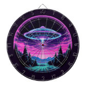 Cible De Fléchettes Alien vaisseau spatial rétro futuriste (Devant)