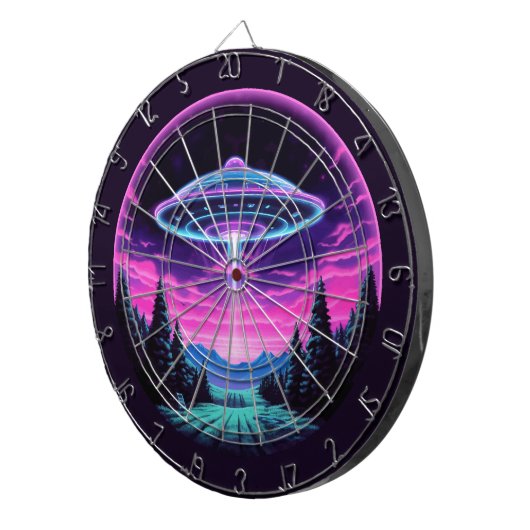 Cible De Fléchettes Alien vaisseau spatial rétro futuriste (Devant droit)