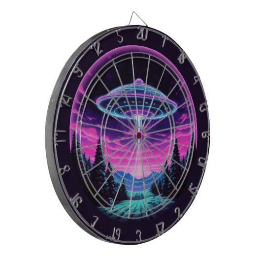 Cible De Fléchettes Alien vaisseau spatial rétro futuriste (Devant gauche)