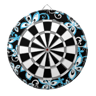 CIBLE DE FLÉCHETTES ALOHA HAWAII (NOIR/BLEU)