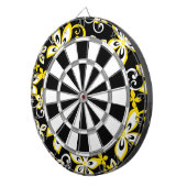 CIBLE DE FLÉCHETTES ALOHA HAWAII (NOIR/JAUNE) (Devant droit)
