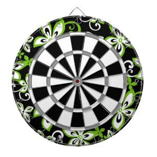 CIBLE DE FLÉCHETTES ALOHA HAWAII (NOIR/LIME)