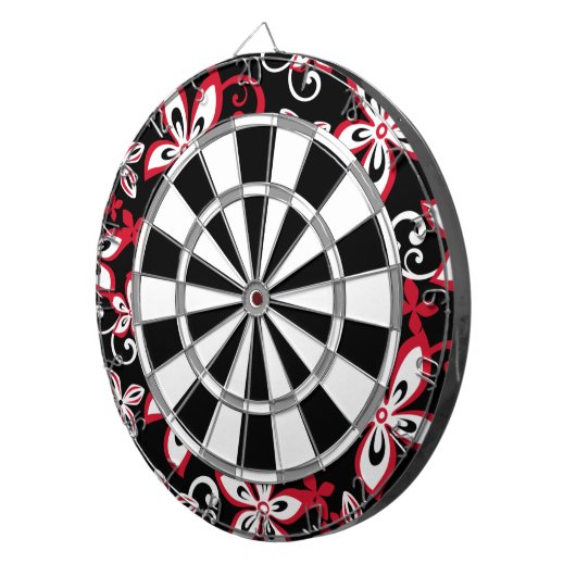 CIBLE DE FLÉCHETTES ALOHA HAWAII (NOIR/ROUGE) (Devant droit)