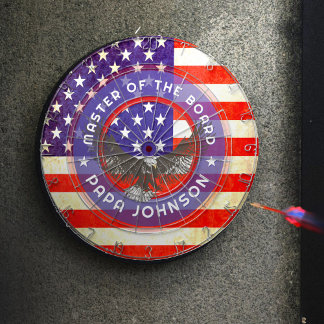 Cible De Fléchettes American US flag antiqued style cuustom dart board