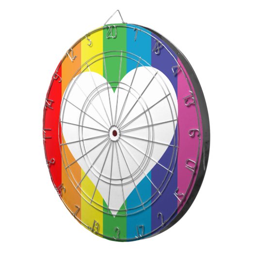 Cible De Fléchettes amour arc en ciel (Devant droit)