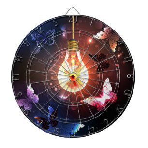 Cible De Fléchettes Ampoule lumineuse avec papillons nocturnes