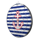 Cible De Fléchettes Ancre de style nautique sur Décor en bandes (Devant droit)