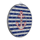 Cible De Fléchettes Ancre de style nautique sur Décor en bandes (Devant gauche)